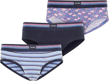 Труси чоловічі Jockey Cotton Stretch, 3 шт. (M, Picasso Blue) - бавовна з еластаном, середньою талією