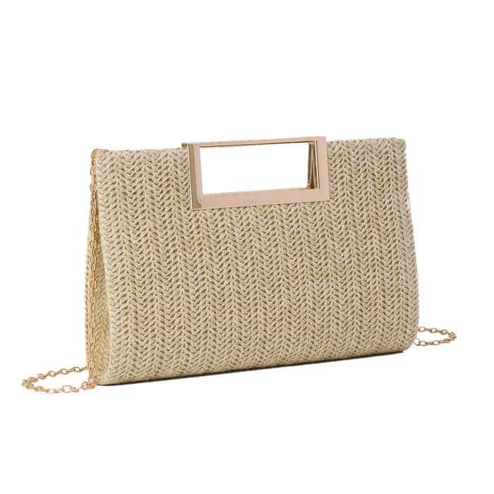 Жіночий соломий clutch-клатч EVEOUT: плетена літня сумка через плече для вечірок, весіль та відпустки (натуральний колір)
