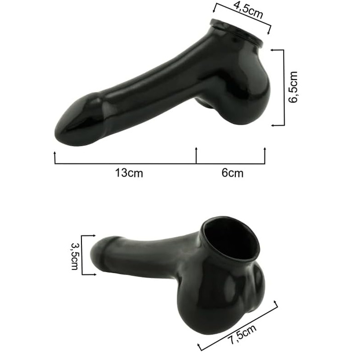 Чохол для пеніса з латексу M - 13 см, чорний, виготовлено в Німеччині