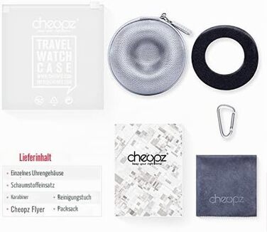 Дорожній футляр для годинників та смартгодинників Cheopz, індивідуальний кейс для зберігання та транспортування (до 50 мм, сріблястий)
