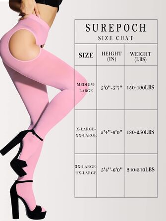 Шкарпетки-шкарпетки Surepooch для жінок, великі розміри, відкритий крок, рожеві, XL-XXL