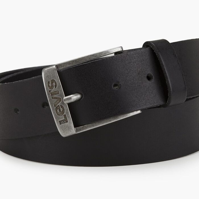 Чоловічий шкіряний ремінь Levi's New Duncan, чорний, розмір 100