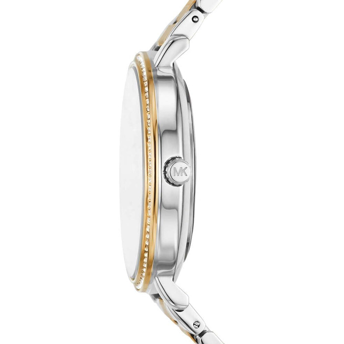 Жіночий годинник Michael Kors Pyper кварцовий, сталевий браслет, сріблясто-золотистий колір