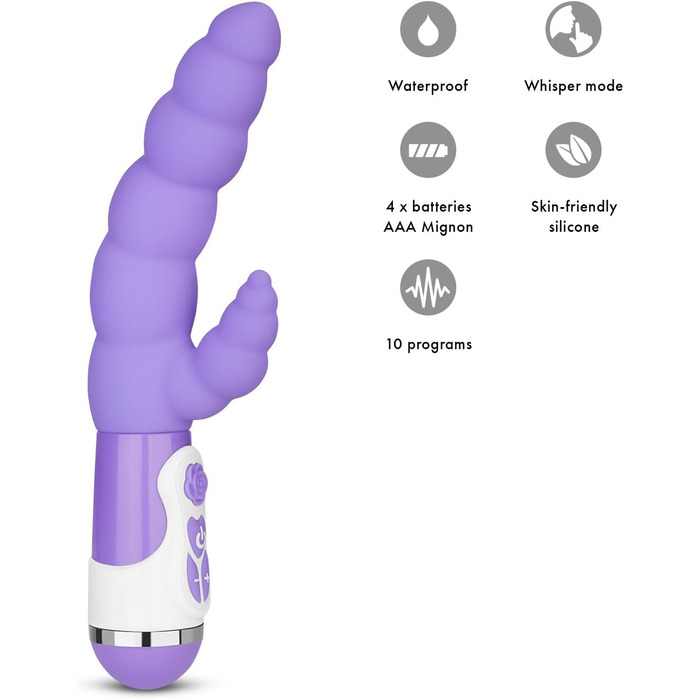 EIS Lustraupe - вібратор кролик, 10 програм, силікон, вологостійкий