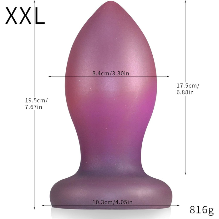 Анальний плагін Hrekssi 6 розмірів з м'якого силікону з присоском. Масажер простати, анальний дилататор, для чоловіків та жінок. XXL