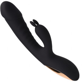 Вібратор силіконовий для G-точки, 10 режимів, нагрів, чорний - для жінок