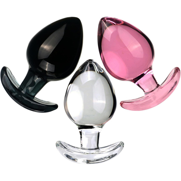 Скляний анальний дildo з анкером, великий, 6.5 см – стимулятор G-точки, анальний/вагінальний, для мастурбації, SM-іграшка для жінок та чоловіків