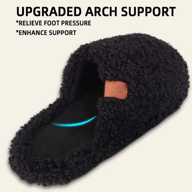 Жіночі м'які капці з ефектом пам'яті (Memory Foam), плюшеві домашні тапочки чорного кольору, розмір 42/43 EU