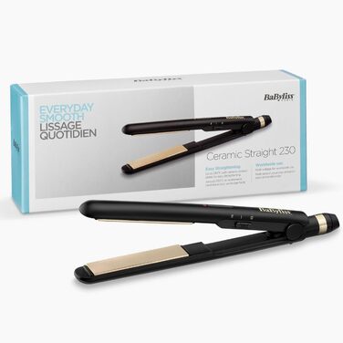 Випрямляч для волосся BaByliss Ceramic ST089E 2-в-1 (випрямлення та завивка), керамічне покриття, 200-230°C, універсальна напруга для подорожей, чорний