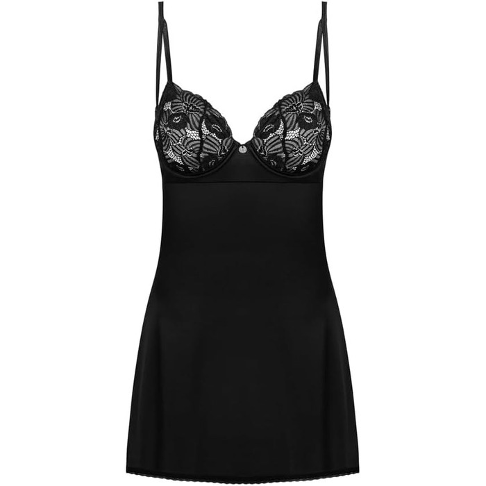 Чорна мереживна піжама-комбінезон Obsessive Serena Love M-L