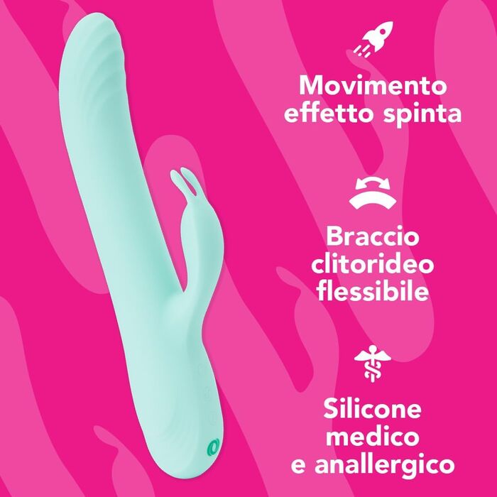 Вібратор Rabbit Control з ефектом штовхання та гнучким вібраційним важелем - Be Playful