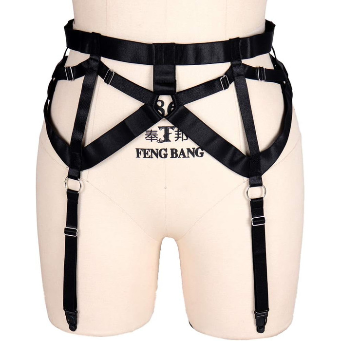 Жіночий корсет-накидка з пряжками, 4 кліпси, на шкарпетки, стилі Harajuku, універсальний розмір, чорний