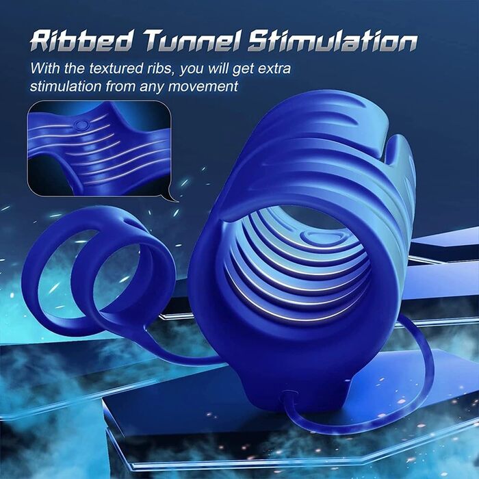 Електричний мастурбатор для чоловіків з 9 вібраційними режимами та керуванням через додаток, стимулятор головки, мастурбатор для інтенсивної стимуляції (синій)