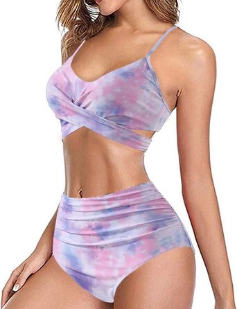 БІКІНІ JFAN з рюшами, пов'язування, пуш-ап, висока талія, 2 шт.