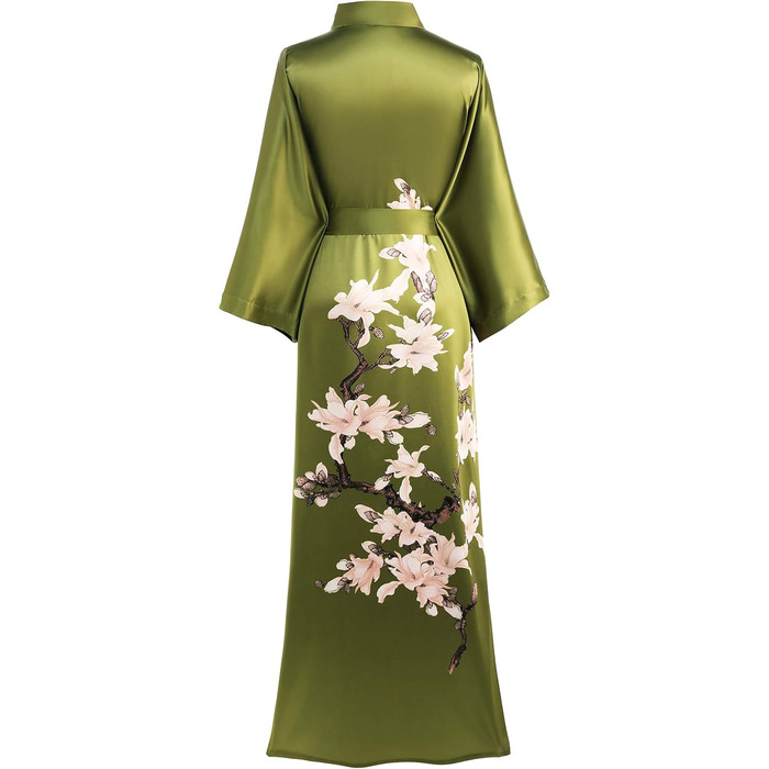 Халат жіночий BABEYOND Кимоно з квітковим принтом, довгий, пляжний, для вечірки, зелений (універсальний розмір)