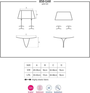 Корсетний ремінь Obsessive 858-GAR-1 для панчохів S/M
