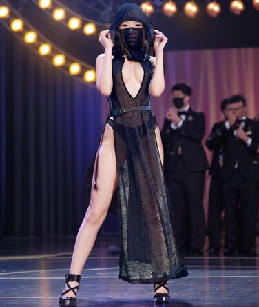 Жіноче прозоре готичне плаття Aucute з капюшоном та без рукавів, чорне, для Хелловіну, фестивалів EDM/Rave