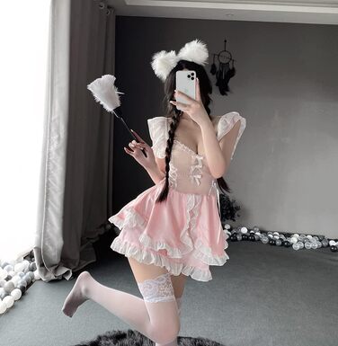 Костюм для косплею SNOMYRS: Французька служниця, сексуальний набір нижньої білизни, костюм для Хелловіну, babydoll