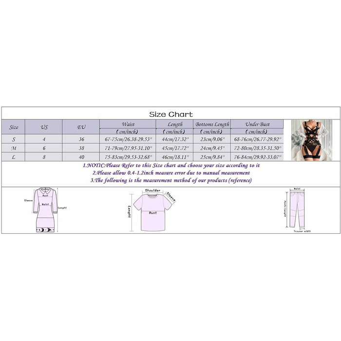 Сексуальна білизна WILLBEST для жінок: комплект бюстгальтера та трусиків, 4XL, чорний