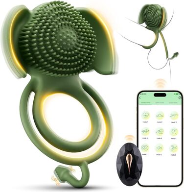 Вібратор для пар Paarvibrator з масажером клітора, 9 режимів вібрації, кільце для статевого члена, еротична іграшка для пар, чоловічі та жіночі вібратори, масажер для статевого члена з керуванням через додаток