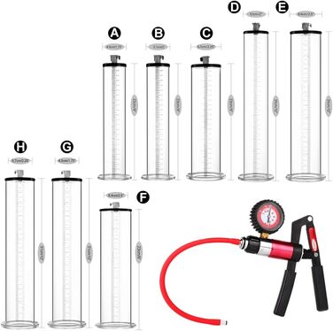 Пеніс-насос NAIXBTY з манометром та зручним руків'ям. Матеріал: силікон. Для чоловіків. Збільшення ерекції, посилення потенції, збільшення статевого члена. Інтимні іграшки для дорослих. Розміри: 31 * 6.4 см