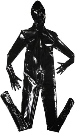 Чоловічий латексний комбінезон з ефектом дзеркала - сексуальний скінні костюм для вечірок та сценічних виступів, чорний