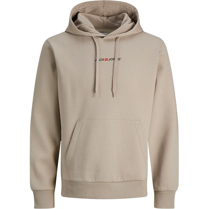 Набір чоловічих худі JACK & JONES (2 шт) — бавовняний світшот із капюшоном та довгим рукавом, повсякденний одяг у стилі streetwear (Бежевий, Чорний), розмір M