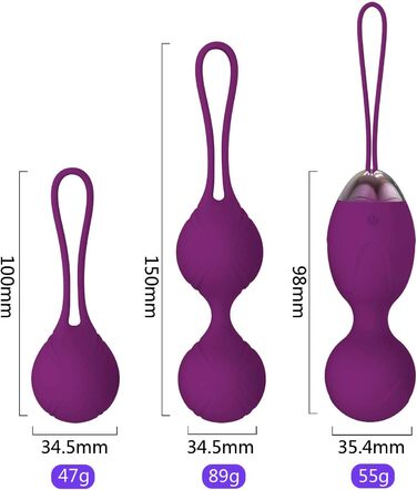 Тренувальні кулі для вагіни (кільця Кегеля) з медичного силікону для контролю сечовипускання та зміцнення м'язів тазу, фіолетові
