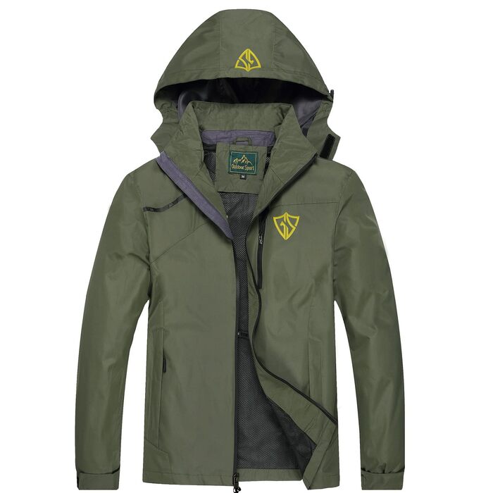 Чоловіча водонепроникна вітрівка Regenjacke — легка outdoor-куртка для походів, їзди на велосипеді та бігу, колір Armygreen (армійський зелений)