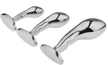 Анальний пробка Axcroo з нержавіючої сталі S/M/L з T-подібною основою, великий анальний дилататор, стимулятор простати, для чоловіків та жінок