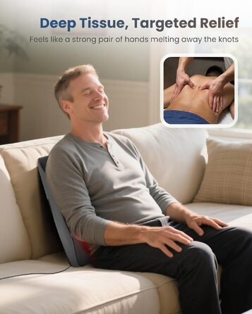 Масажер для шиї та спини COMFIER: Shiatsu 4D розминаючий масажер з підігрівом для ніг та м'язів, чорний