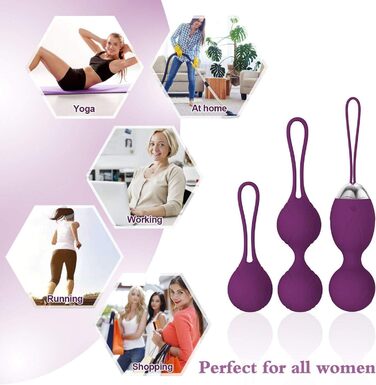 Тренувальні кулі для вагіни (кільця Кегеля) з медичного силікону для контролю сечовипускання та зміцнення м'язів тазу, фіолетові