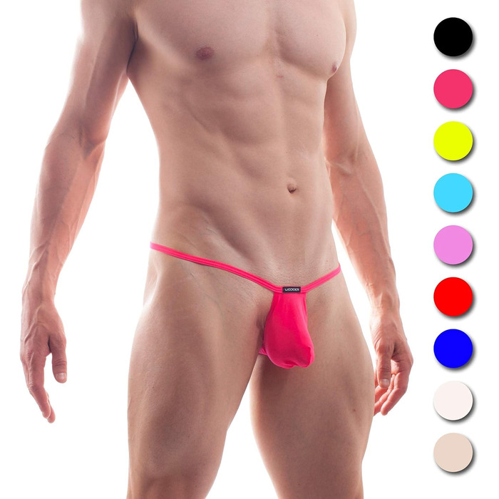 WOJOER Beun Basic Mini Sock String: Шорти-нитки для пляжу та нижньої білизни. Еластичні, з натуральним підняттям для чоловіків. Дизайнерський Cubwear, виготовлено в Німеччині (XL, Neoncoral)