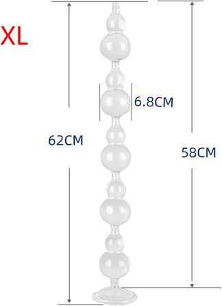 Анальний дилататор з намистинами Axcroo Extra Lang, стимулятор простати, для чоловіків та жінок (Чорний, XL)
