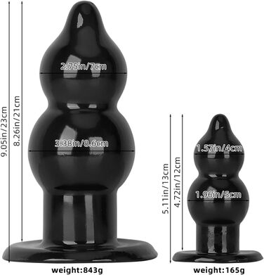 Силіконовий дилда XXL великого розміру для анального сексу, стимуляція G-точки та простати, з двома кульками, для пар, чорний, L