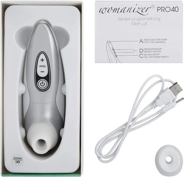 Womanizer Pro 40 - вібратор для клітора, 6 рівнів інтенсивності, водонепроникний, magenta