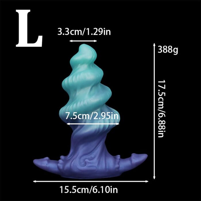 Анальний плагін Jixaxe з різьбою, великий дildo, м'який силікон, стимулятор G-точки, масаж простати, тренажер, SM-іграшка для початківців (L)