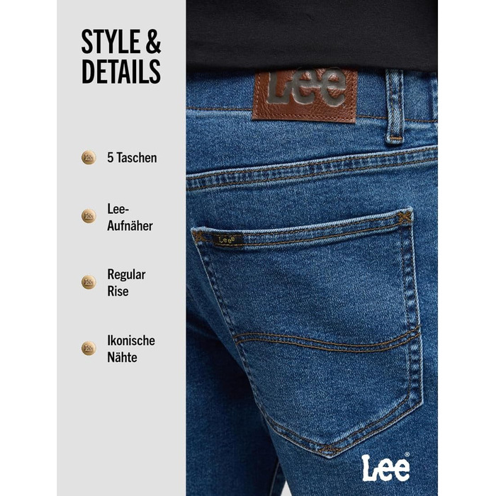 Чоловічі джинси LEE Maddox Regular Straight Fit Extreme Motion, сині