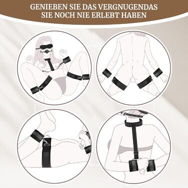 Набір для БДСМ для пар: кайдани, наручники, фіксатори для ніг та рота. Міцний набір для сексуальних ігор.