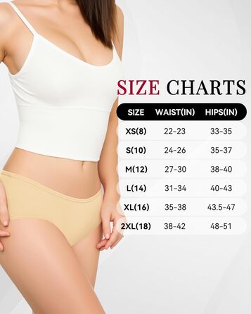 Танстц жіночі труси-сліпи з бавовни, 6 шт. в упаковці, низька посадка, еластичні, дихаючі, чорні (XL)