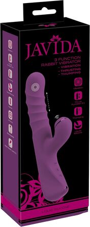 Вібратор для тіла JAVIDA Rabbit Vibe - 10 режимів, стимулятор клітора, фіолетовий (13-13,5 см)