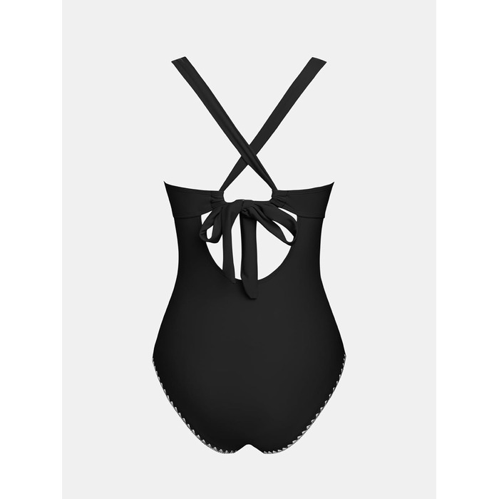 Купальник жіночий цілісний CUPSHE з V-подібним вирізом, чорний