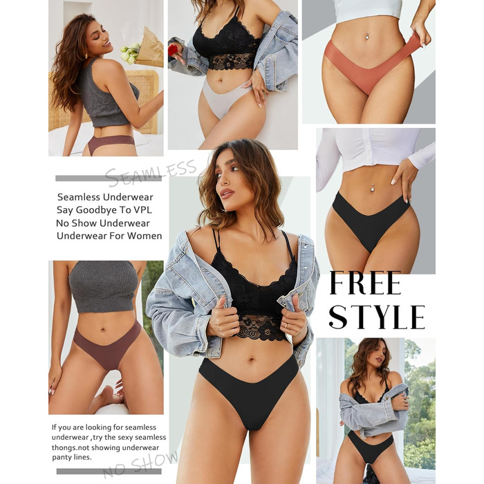 Сліпекс для жінок ALL OF SHE, 6 шт. XL, безшовні, сексуальні труси, танга, багато кольорів