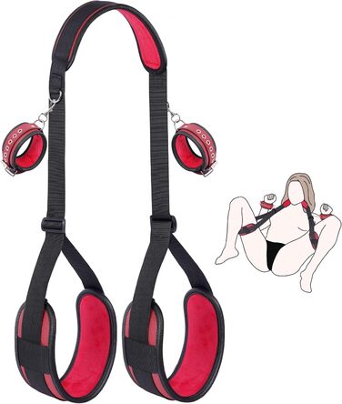 Набір для БДСМ: фетрінг ніг, наручники та інші аксесуари для пар (темно-червоний)