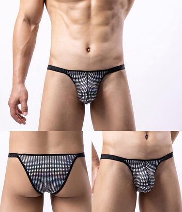 Танга чоловічі Detwen, мереживні, 3 шт. - сексуальна білизна для чоловіків