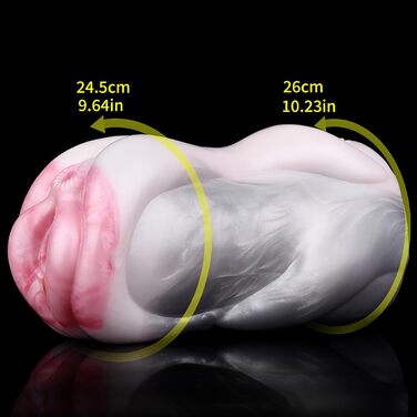 Силіконовий мастурбатор Qiyasex для чоловіків 2-в-1 з двома каналами, реалістичний, великий, компактний