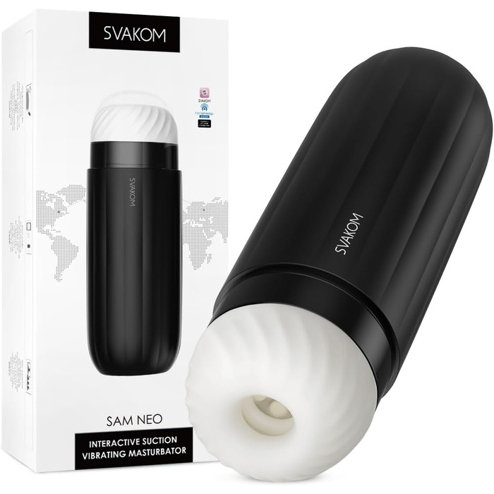 Електричний мастурбатор SVAKOM SAM NEO з керуванням через додаток, 5 режимів вібрації та 5 режимів всмоктування, секс-іграшка для чоловіків, мастурбатор з 3D-вагіною, XXL