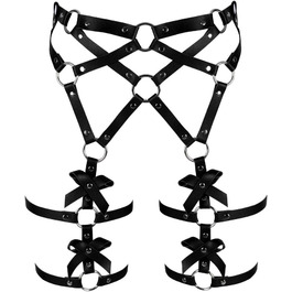 Корсет-зачіп для ніг з PU шкіри, чорний, корсет, зачіп для ніг, пу шкіра, чорний, корсетний пояс