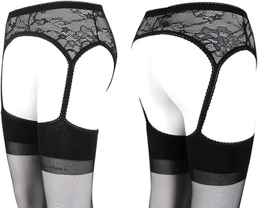 TONZN Шкарпетки жіночі, мереживні, 2 пари (червоні та чорні, універсальний розмір)