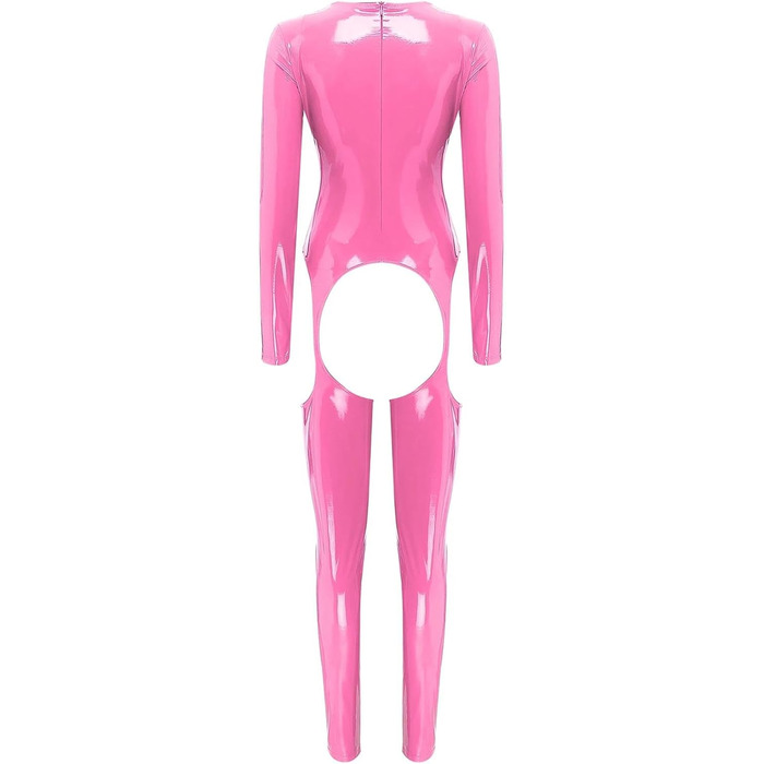 Жіночий комбінезон GRRKDFQ з вирізом на кроці (Рожевий, M)